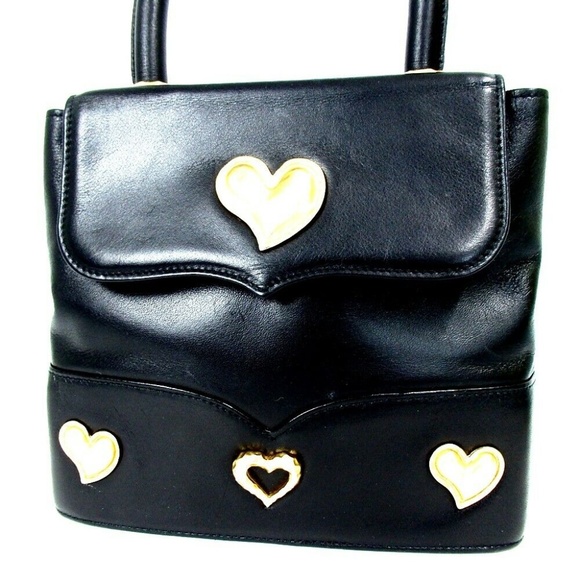 CHARLES JOURDAN Paris Black gold Leather handbag